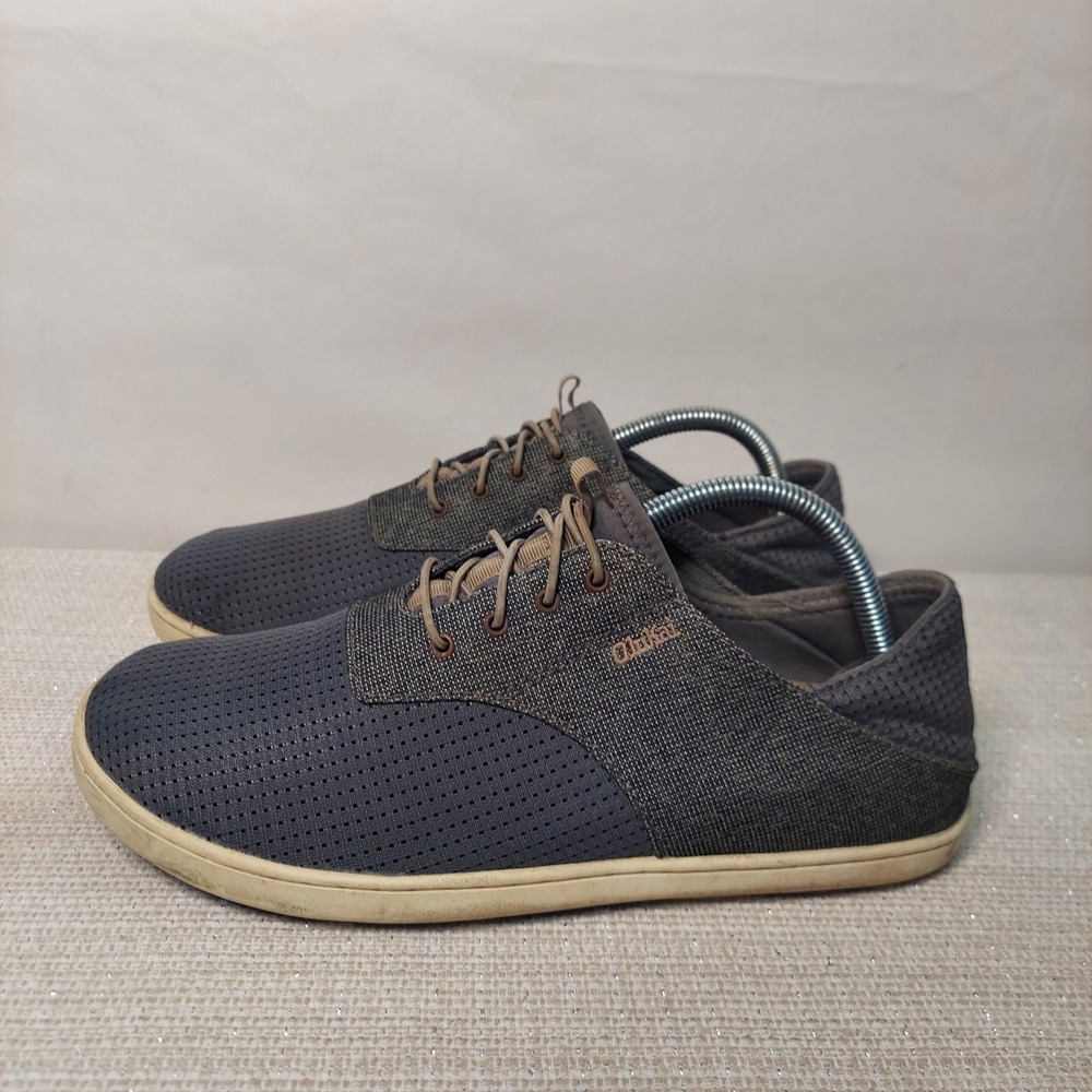OluKai Nohea Moku Mens 8 Gray Mesh Boat Shoes Slip On Sneakers 10283-2610
